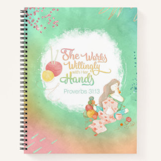 Carnet Elle travaille volontiers avec son Tricot des main