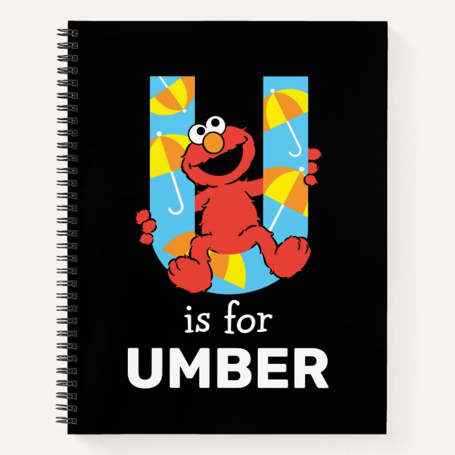 Carnet Elmo Alphabet | U Parapluie (Devant)