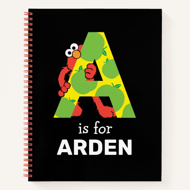 Carnet Elmo Alphabet | Une pomme (Devant)