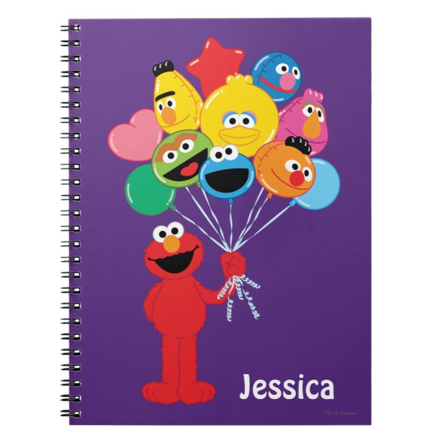 Carnet Elmo Balloons | Ajouter Votre Nom (Devant)