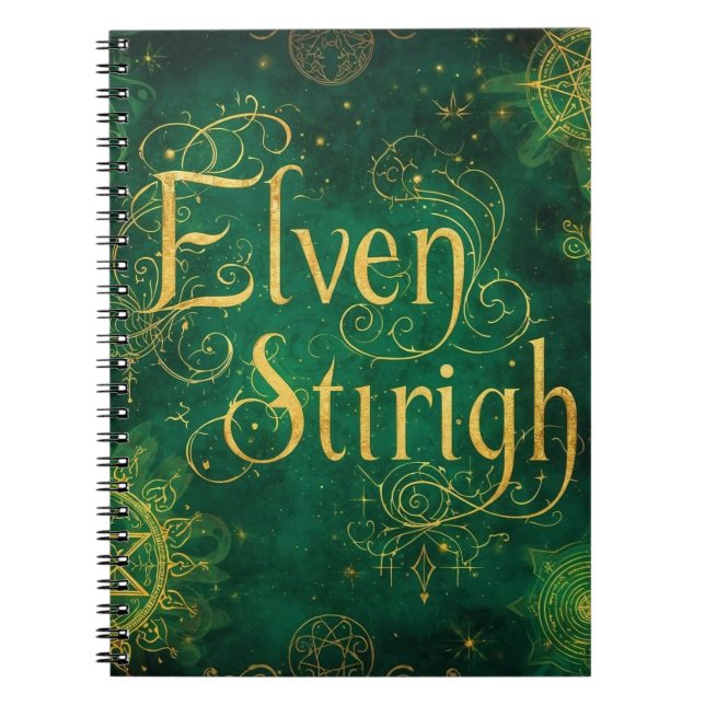 Carnet Elven Stirigh – Sigils in Green (Devant)