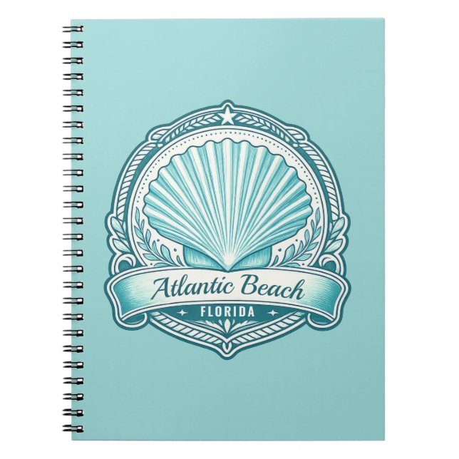 Carnet Emblème côtier d'Atlantic Beach FL coquillage (Devant)