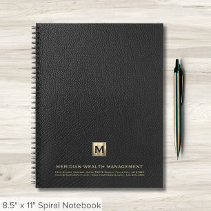 Carnet Emblème initial du monogramme d'or professionnel