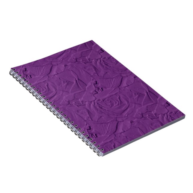 Carnet Embossed Roses Lavender Purple NOTEBOOK (Côté Droit)