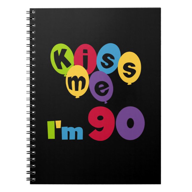 Carnet Embrasse-moi J'ai 90 T-shirts et cadeaux d'anniver (Devant)