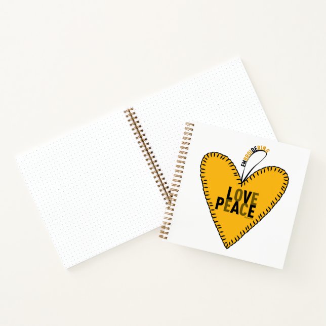 Carnet Embroyer l'amour et la paix ・ jaune ・ (Intérieur)