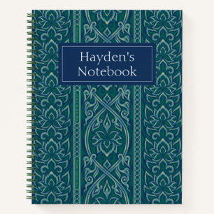 Carnet Emerald Lotus Tapestry Motif - Le Lotus Blanc