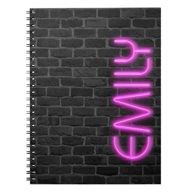 Carnet EMILLE En PINK Lumières Néon (Devant)