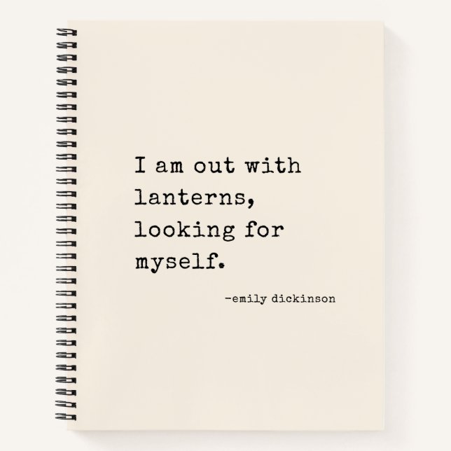 Carnet Emily Dickinson Quote Retro Typewriter Minimalist (Devant)