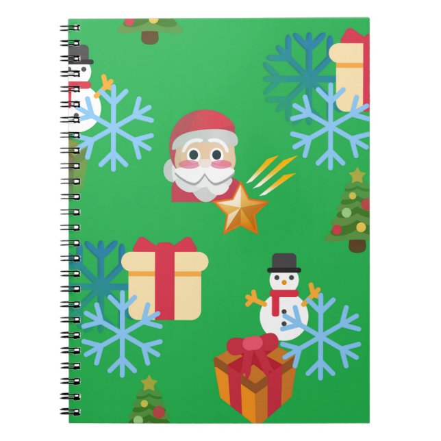 Carnet emoji de Noël vert (Devant)
