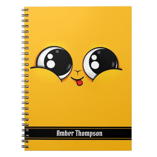 Carnet Emoji visage jaune mignon qui miaule  (Devant)