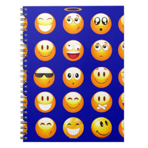 Carnet emojis bleu foncé