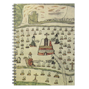 Carnet Empire aztèque de Montezuma, carte du monde antiqu