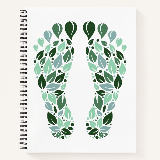 Carnet Empreinte de feuille verte écologique (Devant)