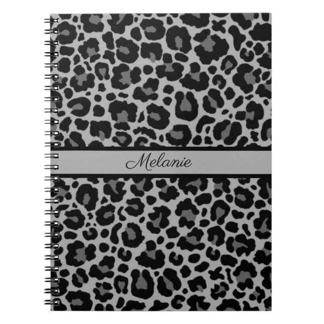 Carnet Empreinte de léopard Animal Cheetah Silver Grey te (Devant)