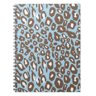 Carnet Empreinte de léopard bleu et blanc