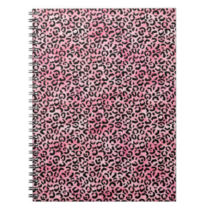 Carnet Empreinte de léopard d'aquarelle rose fille noire