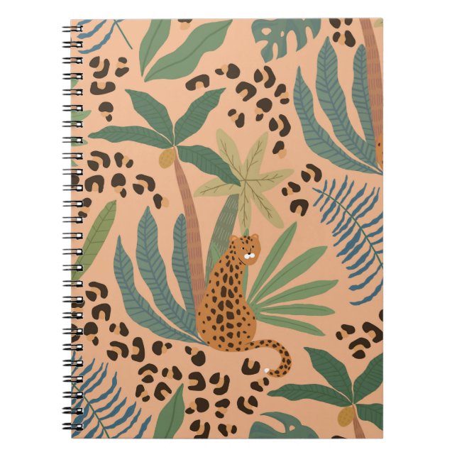 Carnet Empreinte de léopard de la jungle : motif sans cou (Devant)