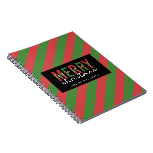 Carnet Empreinte de léopard de Noël moderne Red Green Str