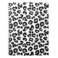 Empreinte de léopard en noir et blanc avec gris / 