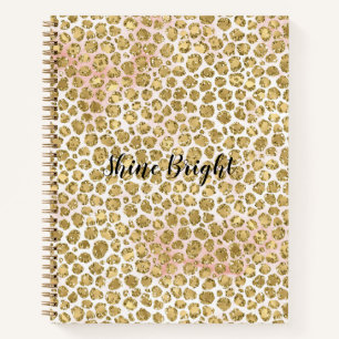 Carnet Empreinte de léopard Glitzy Glam Gold Blush Parti