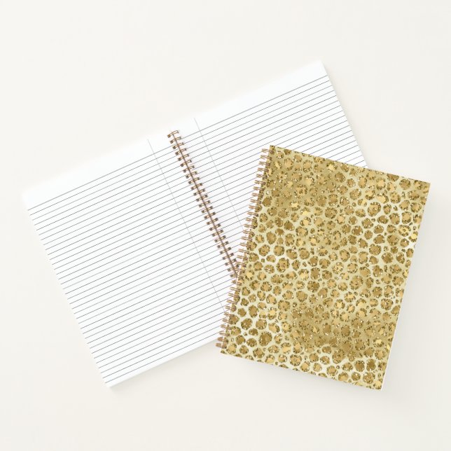 Carnet Empreinte de léopard Glitzy Glam Gold Parties scin (Intérieur)