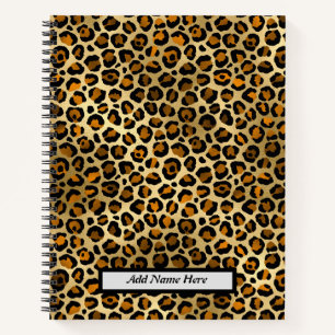 Carnet Empreinte de léopard Gold et Black moderne personn