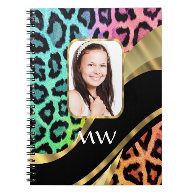 Carnet Empreinte de léopard multicolore (Devant)
