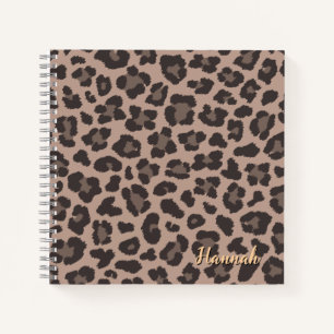 Carnet Empreinte de léopard personnalisable