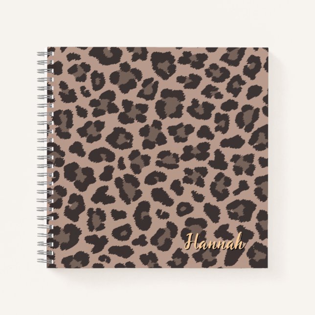 Carnet Empreinte de léopard personnalisable (Devant)