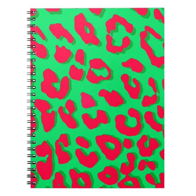 Carnet Empreinte de léopard Red Green (Devant)