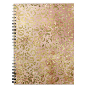 Carnet Empreinte de léopard rose Gold