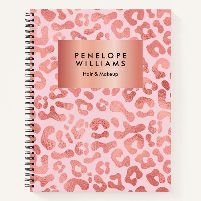 Carnet Empreinte de léopard rose Gold (Devant)