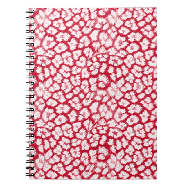 Carnet Empreinte de léopard rouge et blanc (Devant)