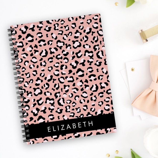 Carnet Empreinte de léopard, Spots, Leopard Rose, Votre N (Créateur téléchargé)