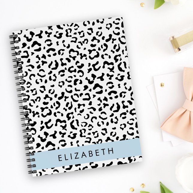 Carnet Empreinte de léopard, Spots, Noir Et Blanc, Votre  (Créateur téléchargé)