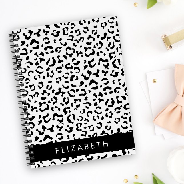 Carnet Empreinte de léopard, Spots, Noir Et Blanc, Votre  (Créateur téléchargé)