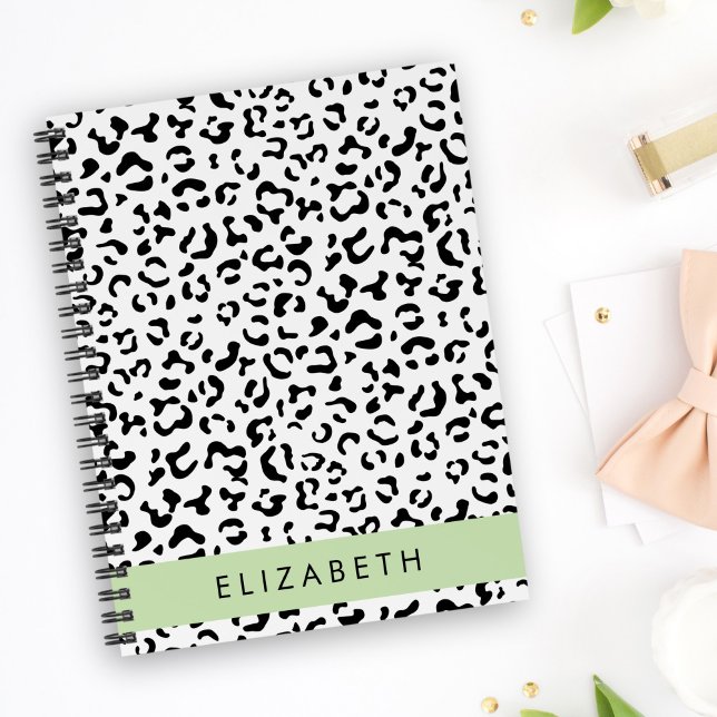 Carnet Empreinte de léopard, Spots, Noir Et Blanc, Votre  (Créateur téléchargé)