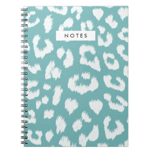 Carnet Empreinte de léopard Turquoise Aqua