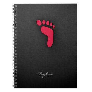 Carnet Empreinte de pas de rouge cramoisi