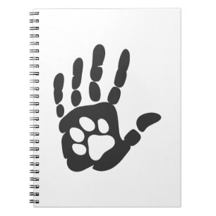 Carnet Empreinte de patte à la main - Choisir la couleur