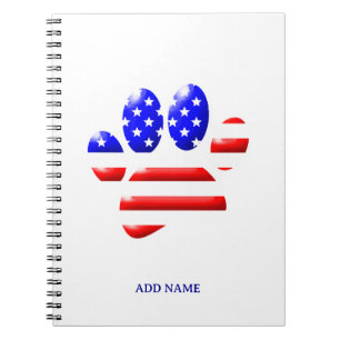 Carnet EMPREINTE DE PATTE américain du Drapeau