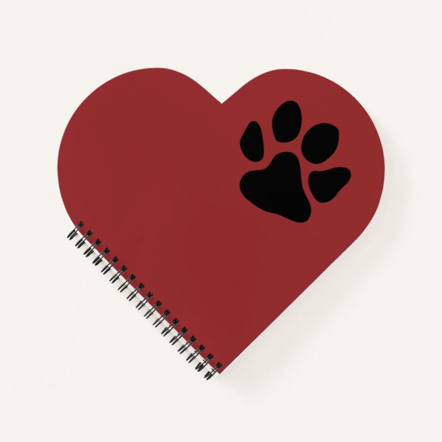 Carnet Empreinte de patte dans mon coeur (Devant)