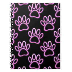 Carnet Empreinte de patte de chien de Néon rose