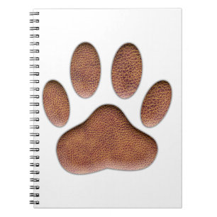 Carnet Empreinte de patte de chien de Texture en cuir