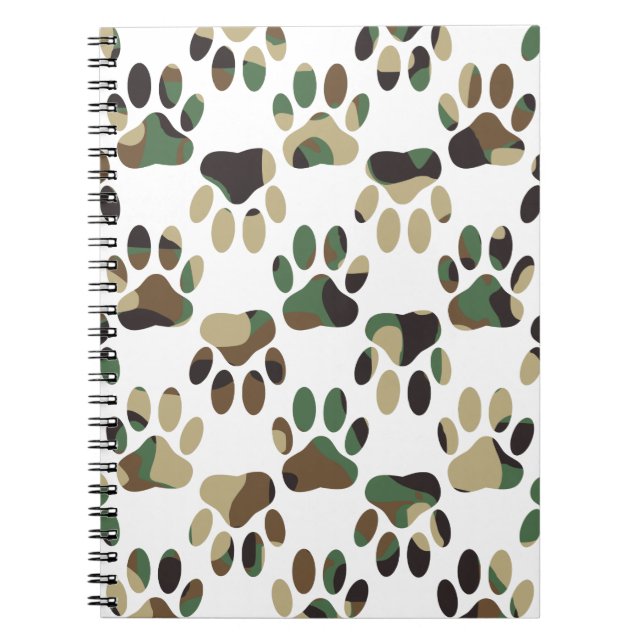Carnet Empreinte de patte de chien Motif Camo (Devant)