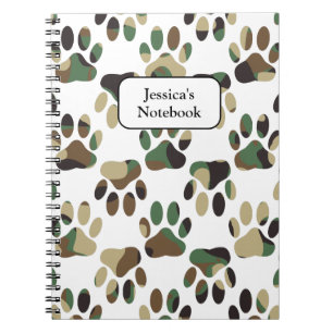Carnet Empreinte de patte de chien Motif Camo