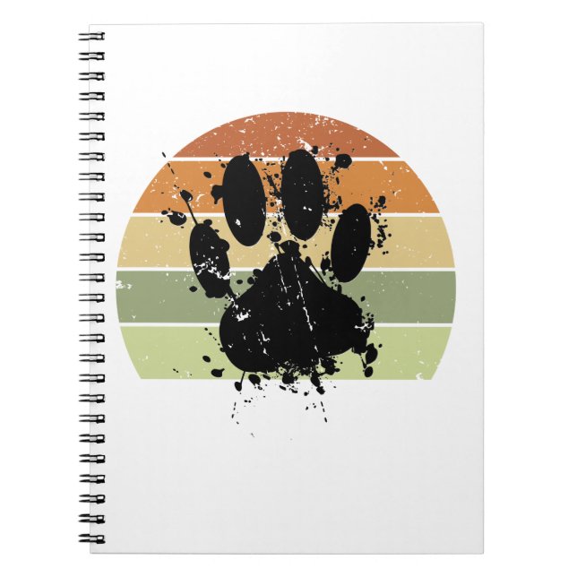 Carnet Empreinte de patte de chien Tache de peinture Dist (Devant)