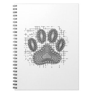Carnet Empreinte de patte de chien tribal sur Arrière - p