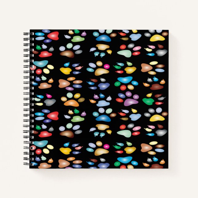 Carnet Empreintes de pattes colorés (Devant)